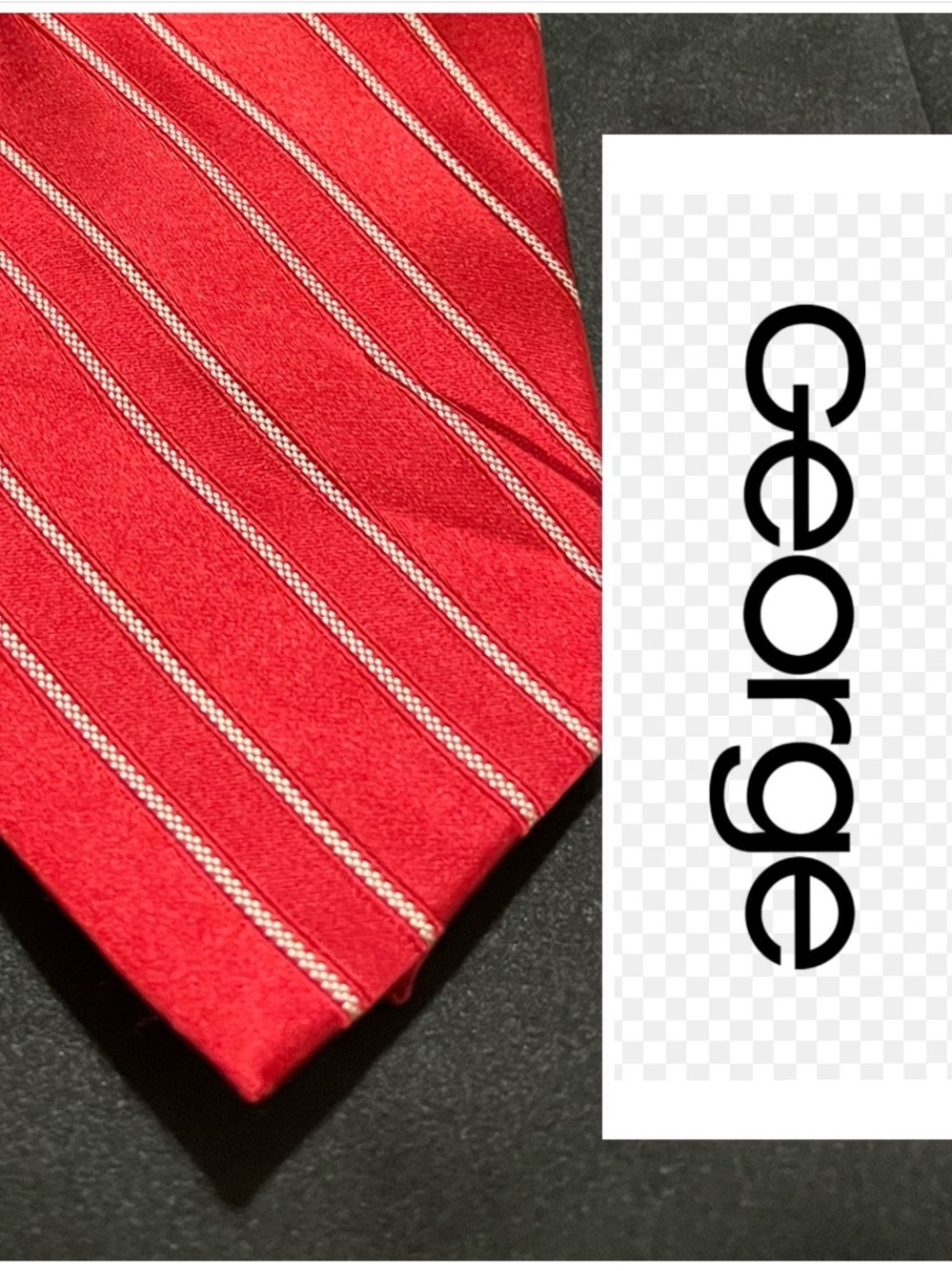 George Red Silk Striped Necktie